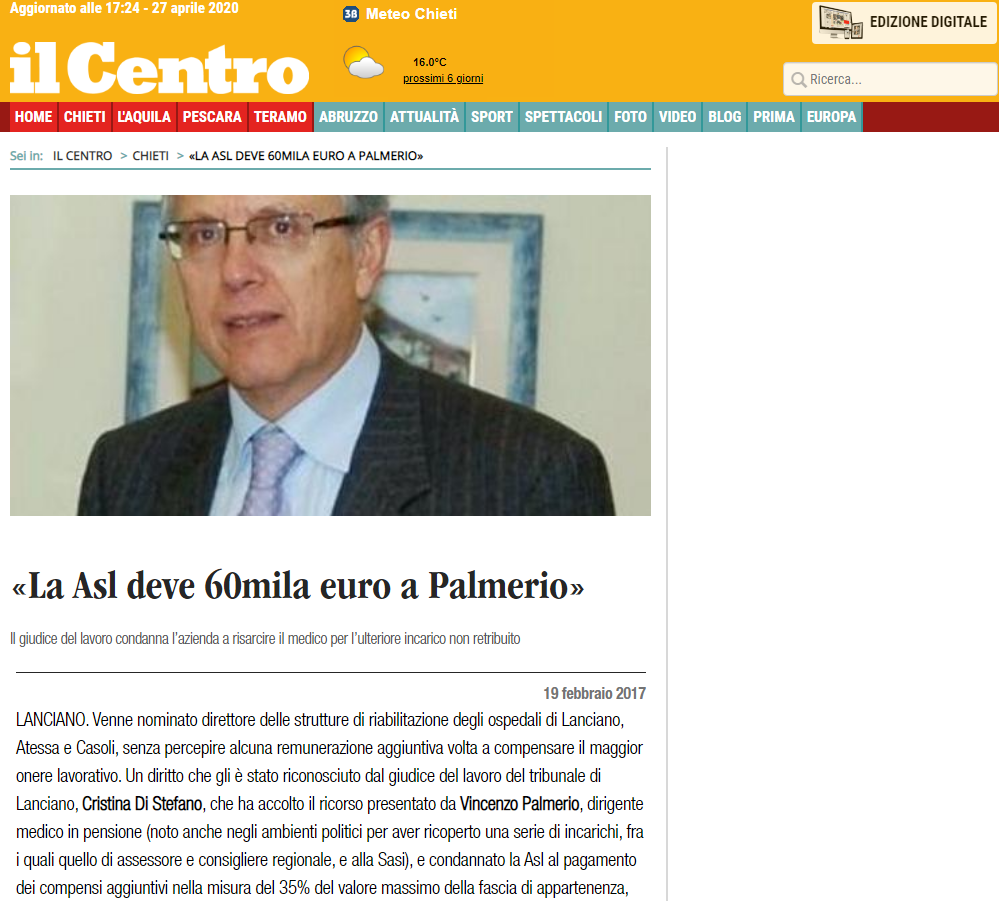 60mila euro a palmerio
